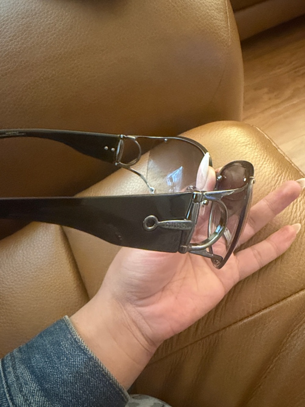 Gucci rimless shield Black Frame Gray Gradient Lens Sunglasses - Picture 6 of 16